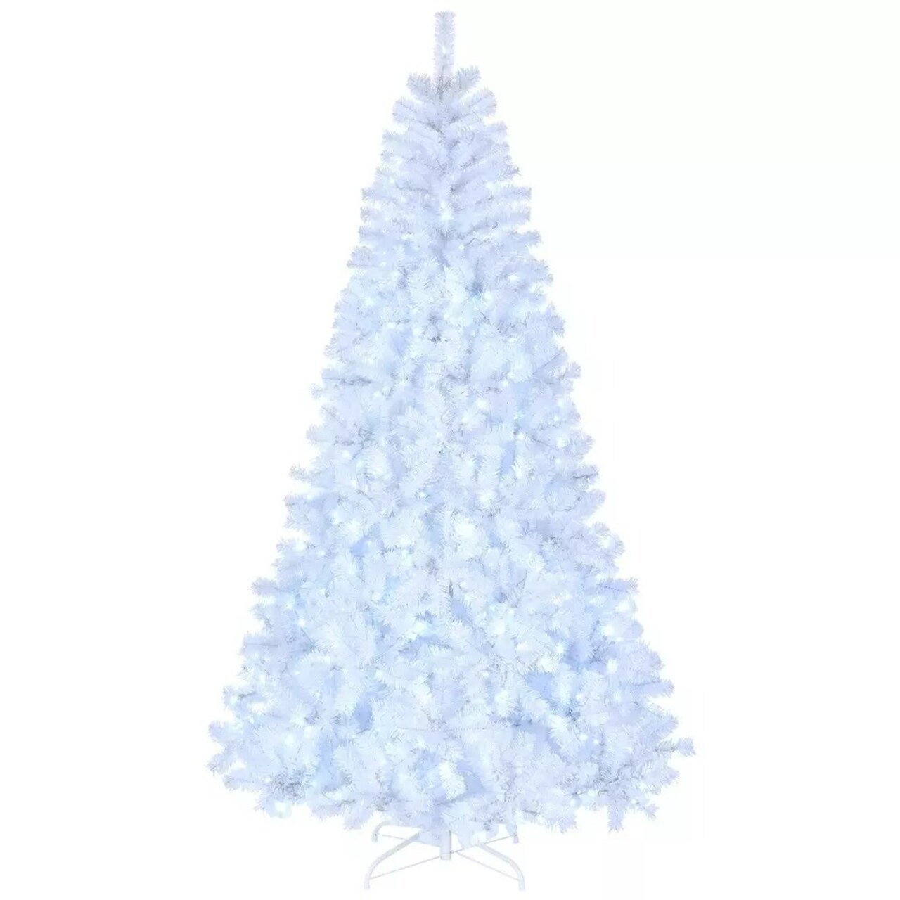 8Ft Pre-lit Artificial Christmas Tree White Snow 2008 Branche with 670 LED Light